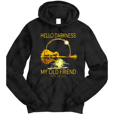 Hello Darkness My Old Friend Funny 2024 Solar Eclipse 4.8.24 Tie Dye Hoodie