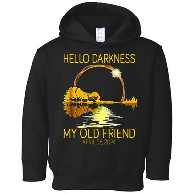 Hello Darkness My Old Friend Funny 2024 Solar Eclipse 4.8.24 Toddler Hoodie