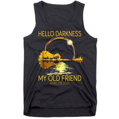 Hello Darkness My Old Friend Funny 2024 Solar Eclipse 4.8.24 Tank Top
