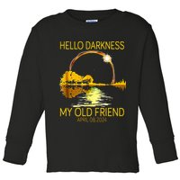 Hello Darkness My Old Friend Funny 2024 Solar Eclipse 4.8.24 Toddler Long Sleeve Shirt