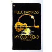 Hello Darkness My Old Friend Funny 2024 Solar Eclipse 4.8.24 Golf Towel