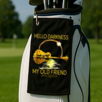 Hello Darkness My Old Friend Funny 2024 Solar Eclipse 4.8.24 Golf Towel