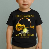 Hello Darkness My Old Friend Funny 2024 Solar Eclipse 4.8.24 Toddler T-Shirt
