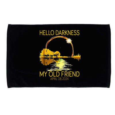 Hello Darkness My Old Friend Funny 2024 Solar Eclipse 4.8.24 Microfiber Hand Towel