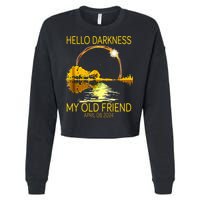 Hello Darkness My Old Friend Funny 2024 Solar Eclipse 4.8.24 Cropped Pullover Crew