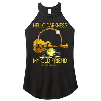Hello Darkness My Old Friend Funny 2024 Solar Eclipse 4.8.24 Women's Perfect Tri Rocker Tank