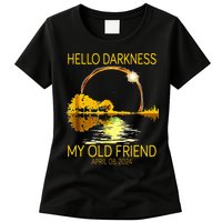 Hello Darkness My Old Friend Funny 2024 Solar Eclipse 4.8.24 Womens T-Shirt