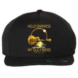 Hello Darkness My Old Friend Funny 2024 Solar Eclipse 4.8.24 Wool Snapback Cap