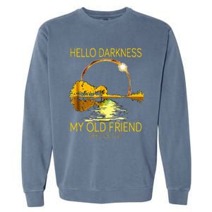 Hello Darkness My Old Friend Funny 2024 Solar Eclipse 4.8.24 Garment-Dyed Sweatshirt