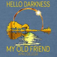 Hello Darkness My Old Friend Funny 2024 Solar Eclipse 4.8.24 Garment-Dyed Sweatshirt
