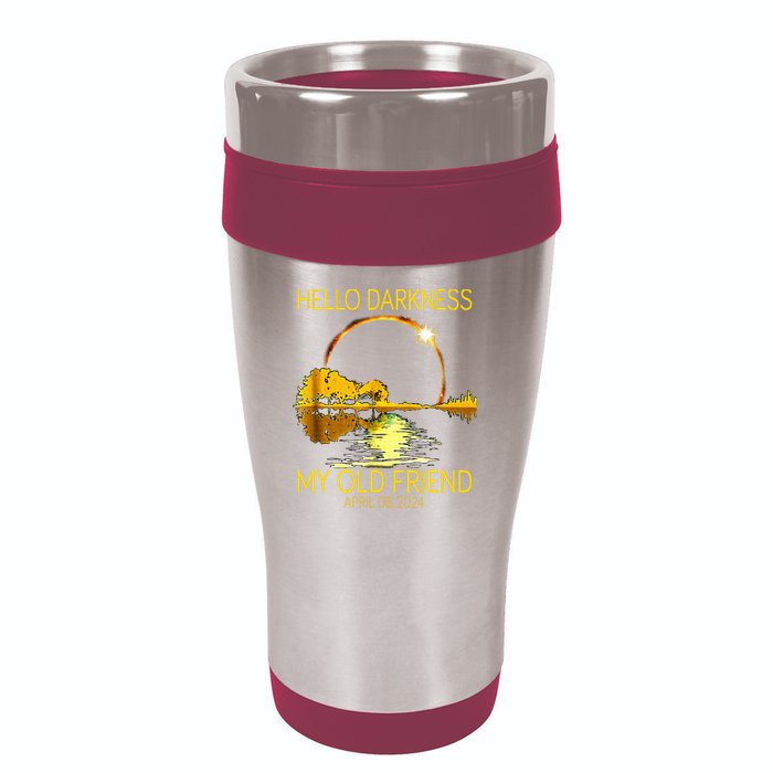 Hello Darkness My Old Friend Funny 2024 Solar Eclipse 4.8.24 16oz Travel Tumbler