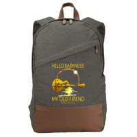 Hello Darkness My Old Friend Funny 2024 Solar Eclipse 4.8.24 Cotton Canvas Backpack