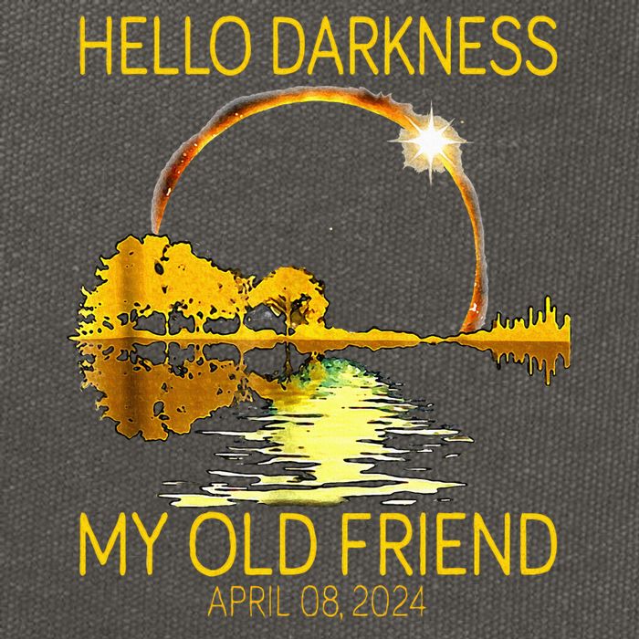 Hello Darkness My Old Friend Funny 2024 Solar Eclipse 4.8.24 Cotton Canvas Backpack