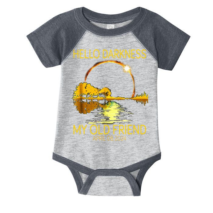Hello Darkness My Old Friend Funny 2024 Solar Eclipse 4.8.24 Infant Baby Jersey Bodysuit
