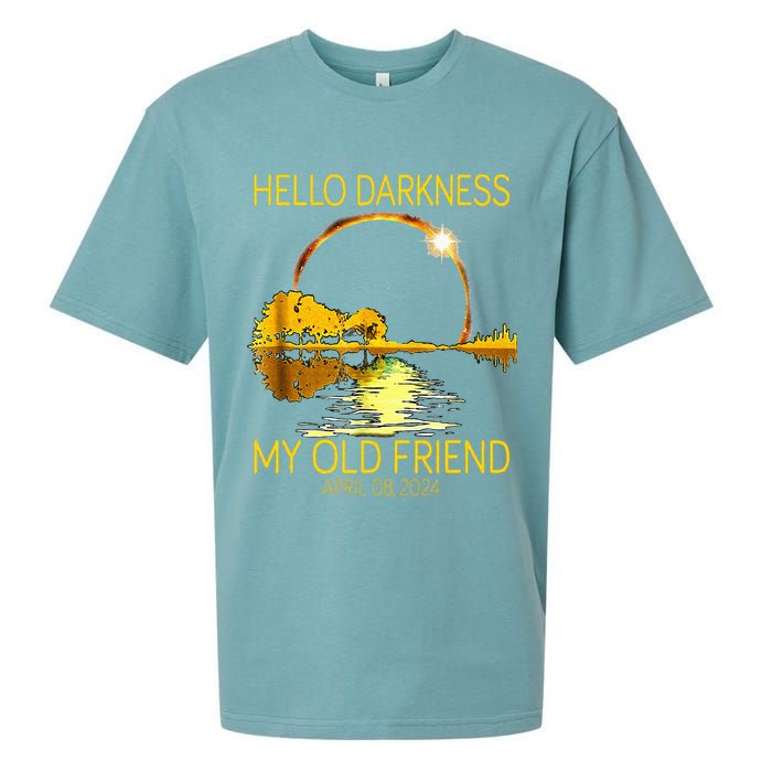 Hello Darkness My Old Friend Funny 2024 Solar Eclipse 4.8.24 Sueded Cloud Jersey T-Shirt