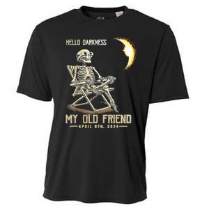 Hello Darkness My Old Friend Funny Skeleton Solar Eclipse Cooling Performance Crew T-Shirt