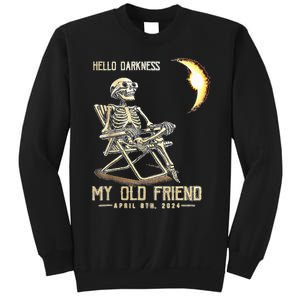 Hello Darkness My Old Friend Funny Skeleton Solar Eclipse Sweatshirt