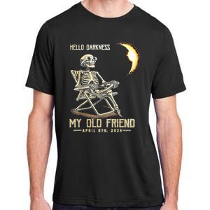 Hello Darkness My Old Friend Funny Skeleton Solar Eclipse Adult ChromaSoft Performance T-Shirt