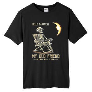 Hello Darkness My Old Friend Funny Skeleton Solar Eclipse Tall Fusion ChromaSoft Performance T-Shirt