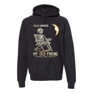 Hello Darkness My Old Friend Funny Skeleton Solar Eclipse Premium Hoodie