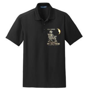 Hello Darkness My Old Friend Funny Skeleton Solar Eclipse Dry Zone Grid Polo