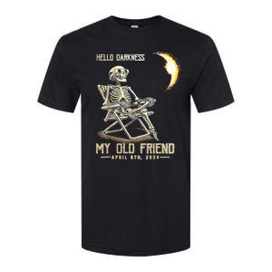 Hello Darkness My Old Friend Funny Skeleton Solar Eclipse Softstyle CVC T-Shirt