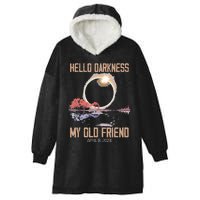 Hello Darkness My Old Friend Solar Eclipse April 08 2024 Hooded Wearable Blanket