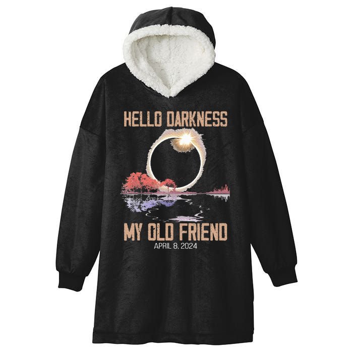 Hello Darkness My Old Friend Solar Eclipse April 08 2024 Hooded Wearable Blanket