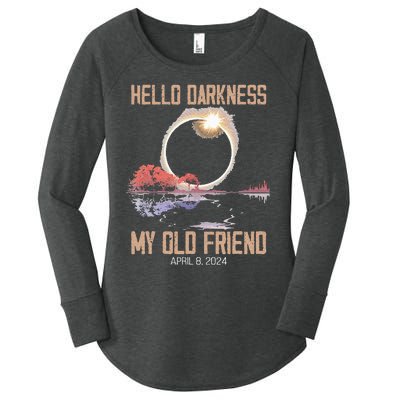 Hello Darkness My Old Friend Solar Eclipse April 08 2024 Women's Perfect Tri Tunic Long Sleeve Shirt