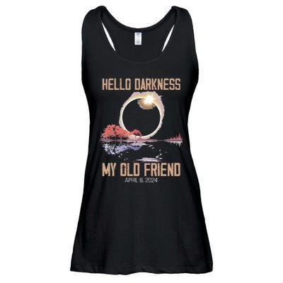 Hello Darkness My Old Friend Solar Eclipse April 08 2024 Ladies Essential Flowy Tank