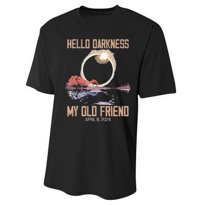 Hello Darkness My Old Friend Solar Eclipse April 08 2024 Performance Sprint T-Shirt