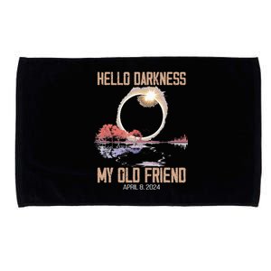 Hello Darkness My Old Friend Solar Eclipse April 08 2024 Microfiber Hand Towel