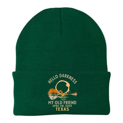 Hello Darkness My Old Friend Total Solar Eclipse 2024 Texas Knit Cap Winter Beanie