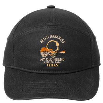 Hello Darkness My Old Friend Total Solar Eclipse 2024 Texas 7-Panel Snapback Hat
