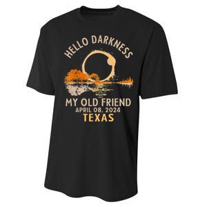 Hello Darkness My Old Friend Total Solar Eclipse 2024 Texas Performance Sprint T-Shirt