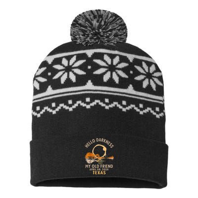 Hello Darkness My Old Friend Total Solar Eclipse 2024 Texas USA-Made Snowflake Beanie