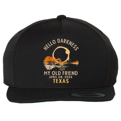 Hello Darkness My Old Friend Total Solar Eclipse 2024 Texas Wool Snapback Cap