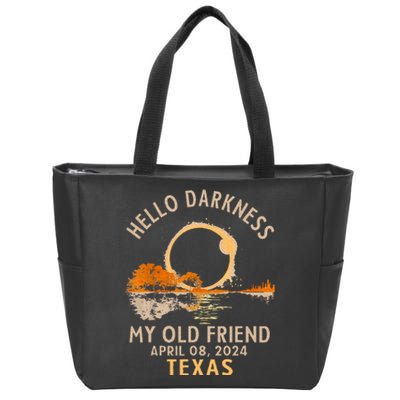 Hello Darkness My Old Friend Total Solar Eclipse 2024 Texas Zip Tote Bag