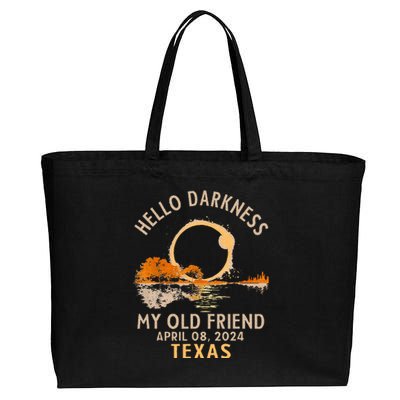 Hello Darkness My Old Friend Total Solar Eclipse 2024 Texas Cotton Canvas Jumbo Tote