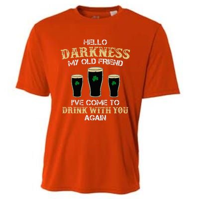 Hello Darkness My Old friend Irish Shamrock Beer Day Cooling Performance Crew T-Shirt