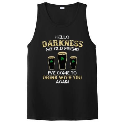 Hello Darkness My Old friend Irish Shamrock Beer Day PosiCharge Competitor Tank