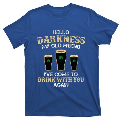 Hello Darkness My Old friend Irish Shamrock Beer Day T-Shirt