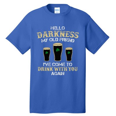 Hello Darkness My Old friend Irish Shamrock Beer Day Tall T-Shirt