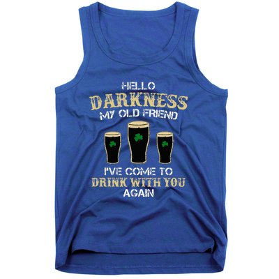 Hello Darkness My Old friend Irish Shamrock Beer Day Tank Top