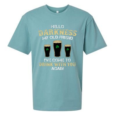 Hello Darkness My Old friend Irish Shamrock Beer Day Sueded Cloud Jersey T-Shirt