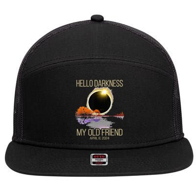 Hello Darkness My Old Friend Solar Eclipse April 08 2024 7 Panel Mesh Trucker Snapback Hat