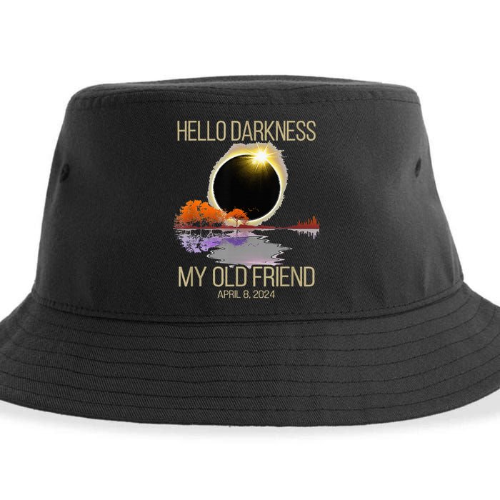 Hello Darkness My Old Friend Solar Eclipse April 08 2024 Sustainable Bucket Hat