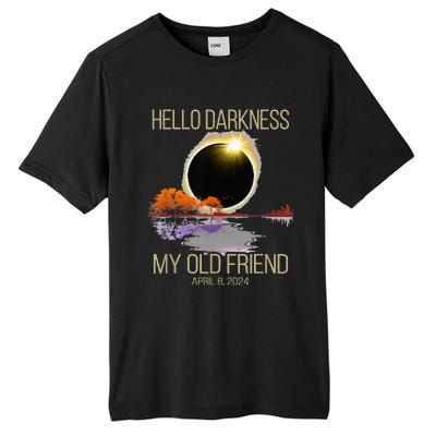 Hello Darkness My Old Friend Solar Eclipse April 08 2024 Tall Fusion ChromaSoft Performance T-Shirt