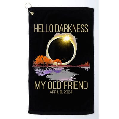 Hello Darkness My Old Friend Solar Eclipse April 08 2024 Golf Towel