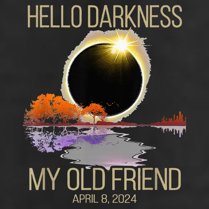 Hello Darkness My Old Friend Solar Eclipse April 08 2024 Microfiber Hand Towel